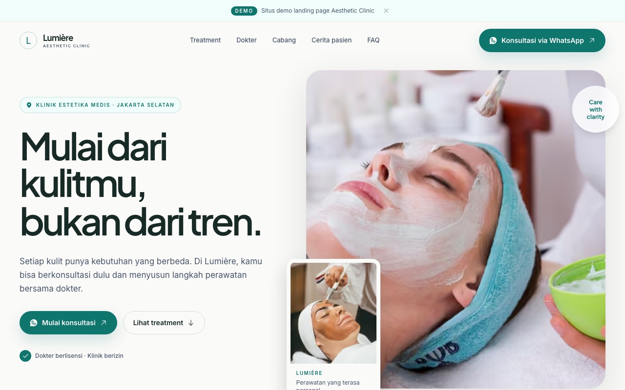 Hero website Aesthetic Clinic